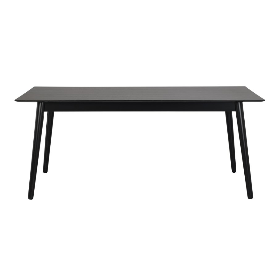 ROWICO Lotta spisebord - sort asketrsfiner og gummitr (180x90)