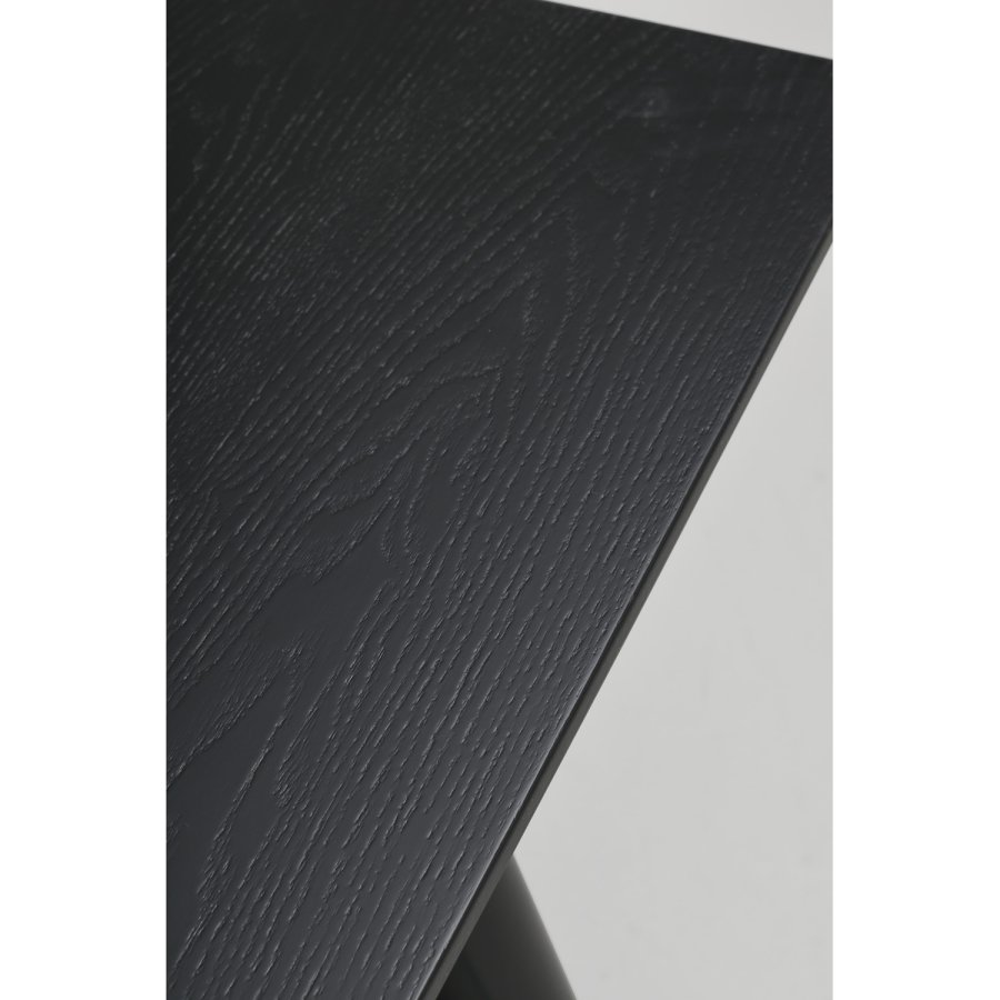 ROWICO Lotta spisebord - sort asketrsfiner og gummitr (180x90)