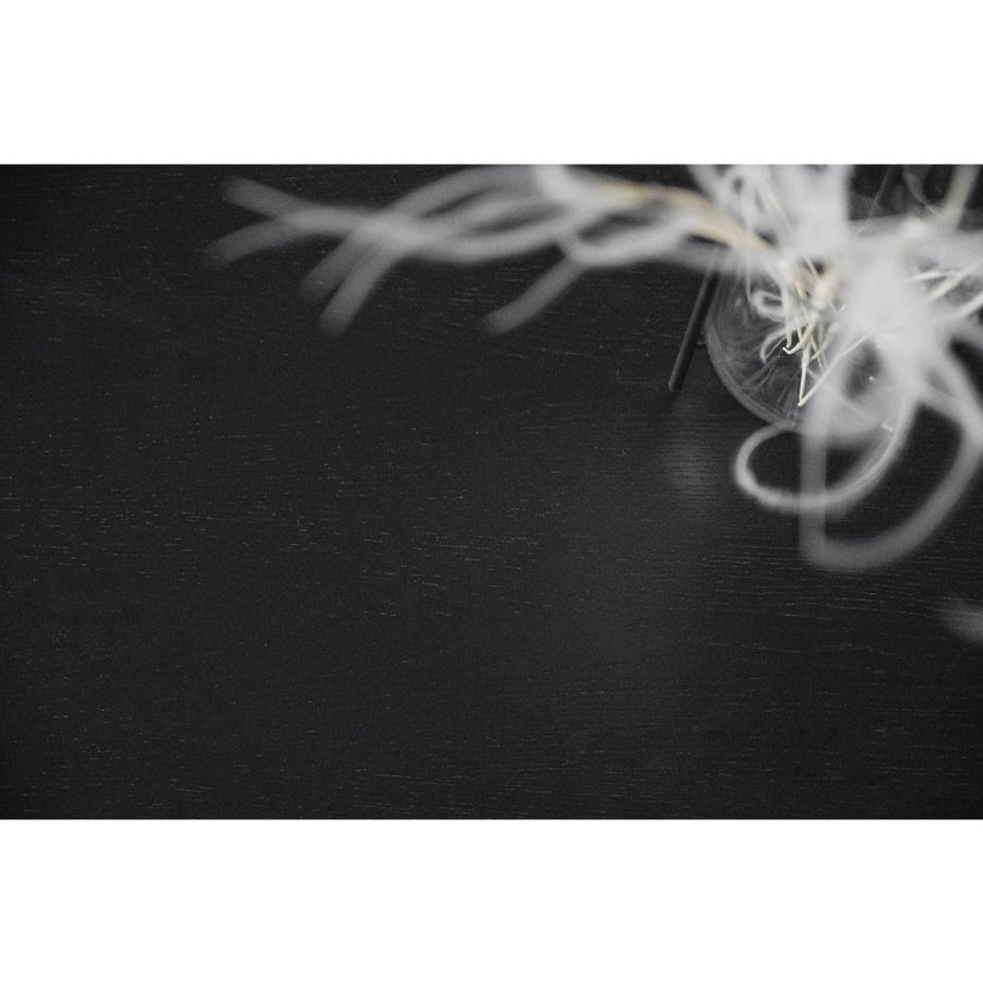 ROWICO Lotta spisebord - sort asketrsfiner og gummitr (180x90)