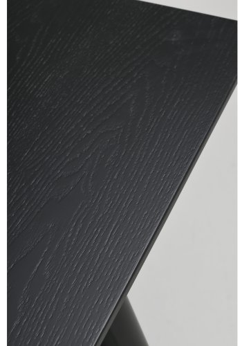 ROWICO Lotta spisebord - sort asketrsfiner og gummitr (140x90)