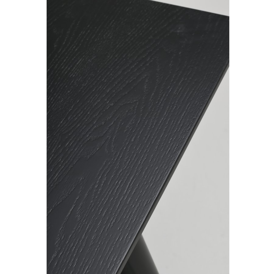 ROWICO Lotta spisebord - sort asketrsfiner og gummitr (140x90)