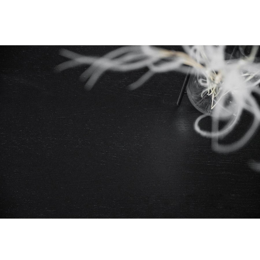 ROWICO Lotta spisebord - sort asketrsfiner og gummitr (140x90)