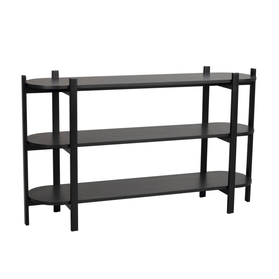 ROWICO Tolsona konsolbord, m. 2 hylder - sort egefinér og eg (140x39)
