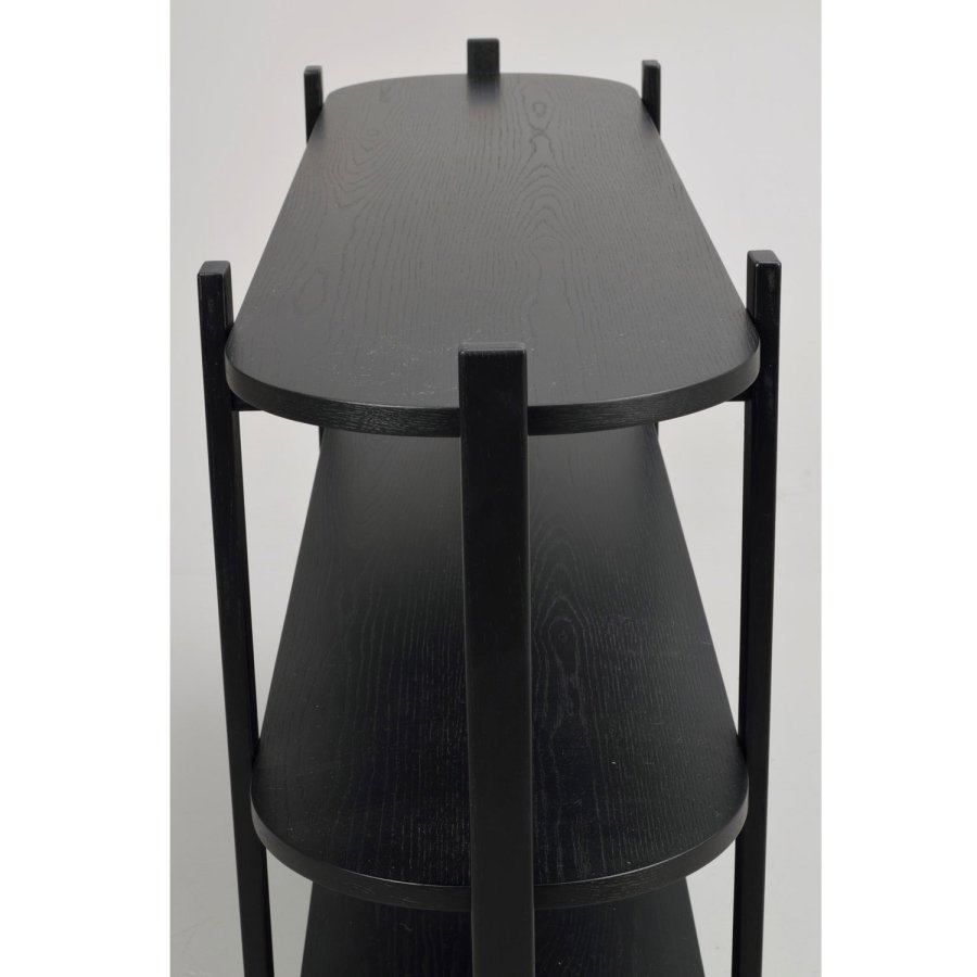 ROWICO Tolsona konsolbord, m. 2 hylder - sort egefinér og eg (140x39)