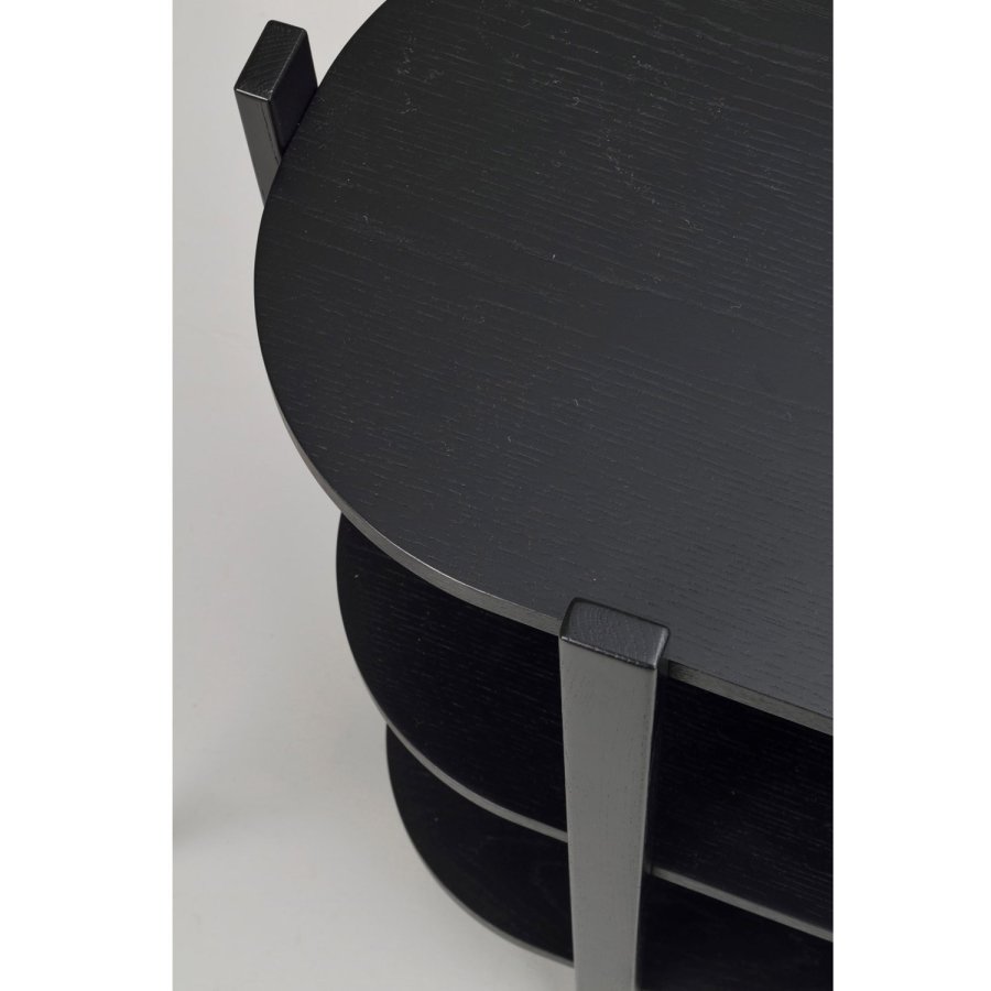 ROWICO Tolsona konsolbord, m. 2 hylder - sort egefinér og eg (140x39)