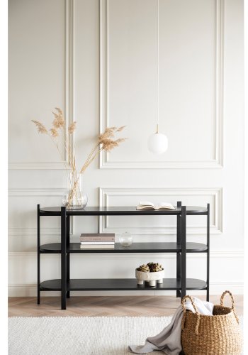 ROWICO Tolsona konsolbord, m. 2 hylder - sort egefinér og eg (140x39)