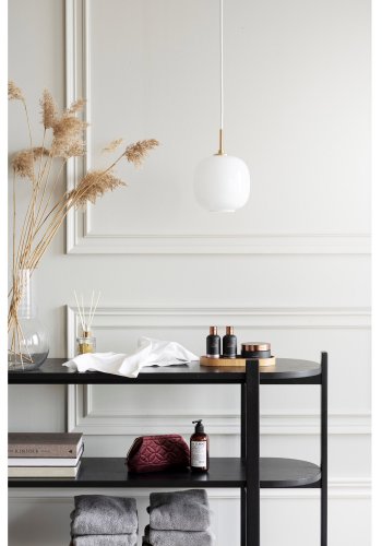 ROWICO Tolsona konsolbord, m. 2 hylder - sort egefinér og eg (140x39)