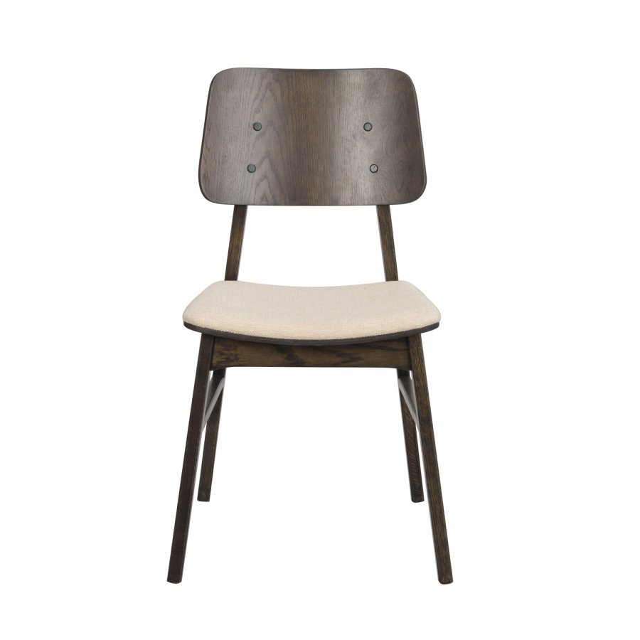 ROWICO Nagano spisebordsstol - beige stof og brun egefiner/egetr