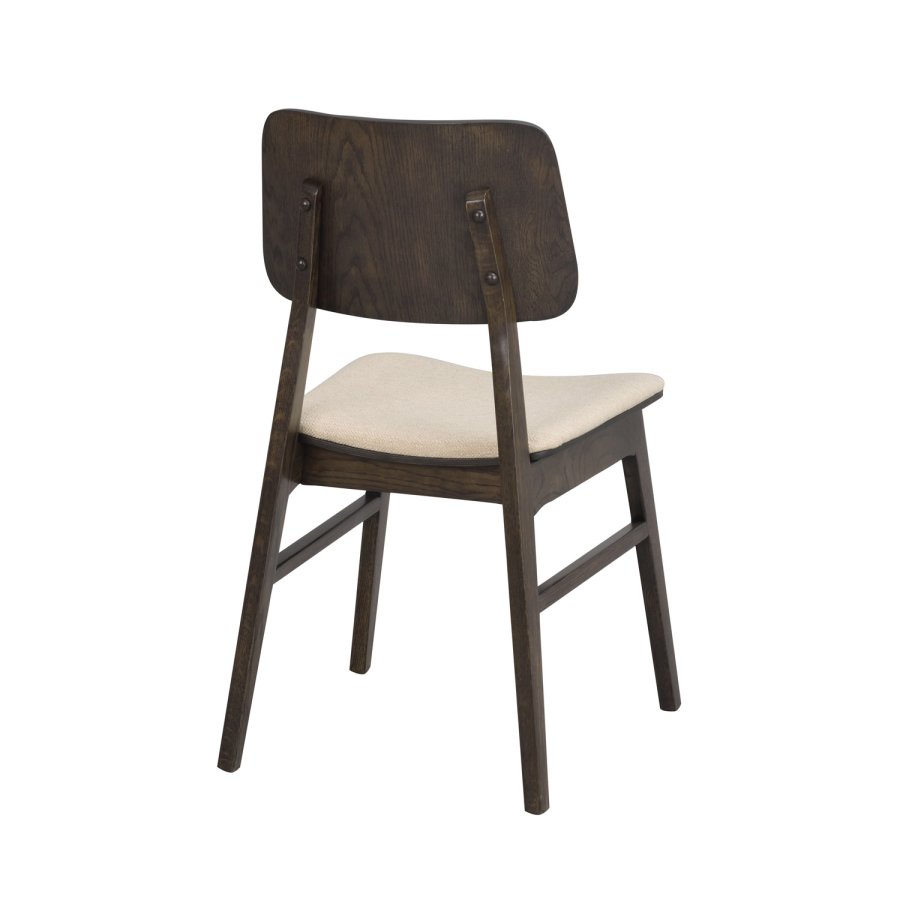 ROWICO Nagano spisebordsstol - beige stof og brun egefiner/egetr