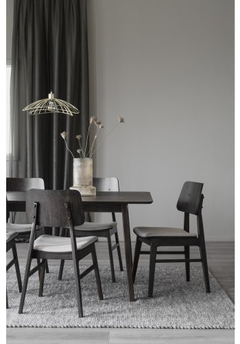 ROWICO Nagano spisebordsstol - beige stof og brun egefiner/egetr