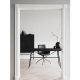 ROWICO Springdale skrivebord - sort asketrsfiner og sort metal (140x55)