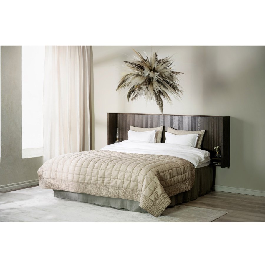 ROWICO Redmond sengegavl, m. 4 hylder - brun egefinér/eg og metal (B:230)