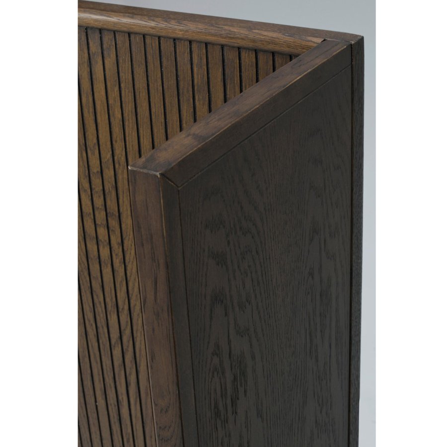 ROWICO Redmond sengegavl, m. 4 hylder - brun egefinér/eg og metal (B:230)