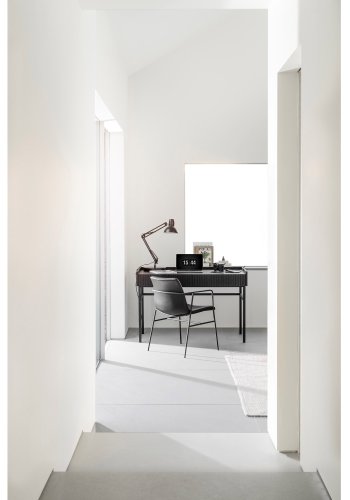 ROWICO Halifax skrivebord, m. 2 skuffer - sort egefinér, eg og metal (120x61)