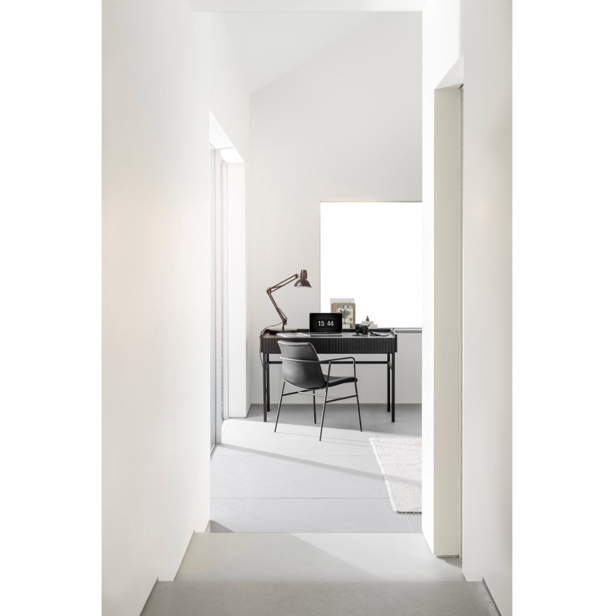 ROWICO Halifax skrivebord, m. 2 skuffer - sort egefinér, eg og metal (120x61)