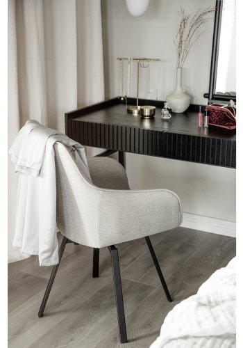 ROWICO Halifax skrivebord, m. 2 skuffer - sort egefinér, eg og metal (120x61)