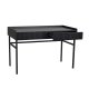 ROWICO Halifax skrivebord, m. 2 skuffer - sort egefinér, eg og metal (120x61)