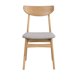 ROWICO Rodham spisebordsstol - lysegr polyester og natur egetr