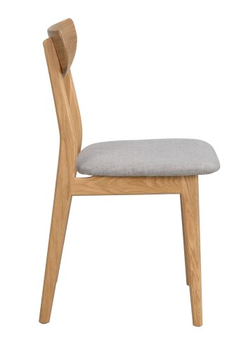 ROWICO Rodham spisebordsstol - lysegr polyester og natur egetr