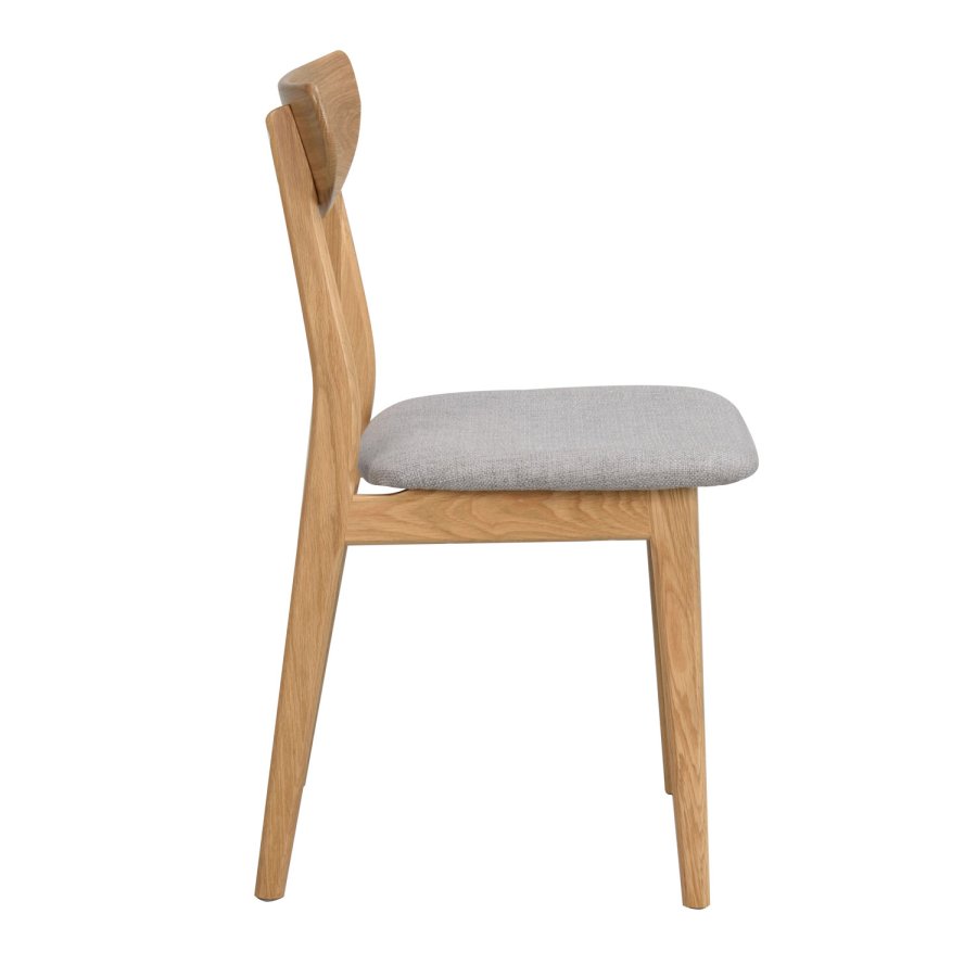 ROWICO Rodham spisebordsstol - lysegr polyester og natur egetr