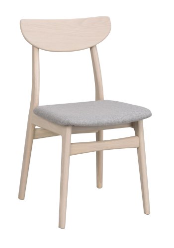 ROWICO Rodham spisebordsstol - lysegr polyester og hvidpigmenteret egetr