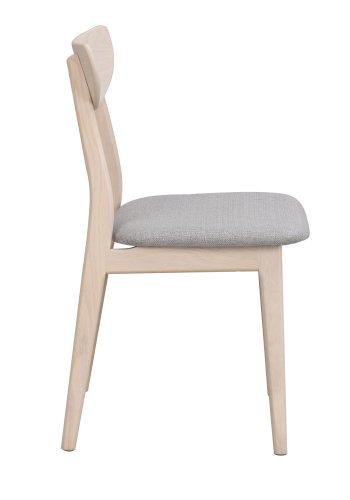 ROWICO Rodham spisebordsstol - lysegr polyester og hvidpigmenteret egetr