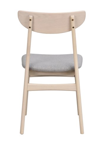 ROWICO Rodham spisebordsstol - lysegr polyester og hvidpigmenteret egetr