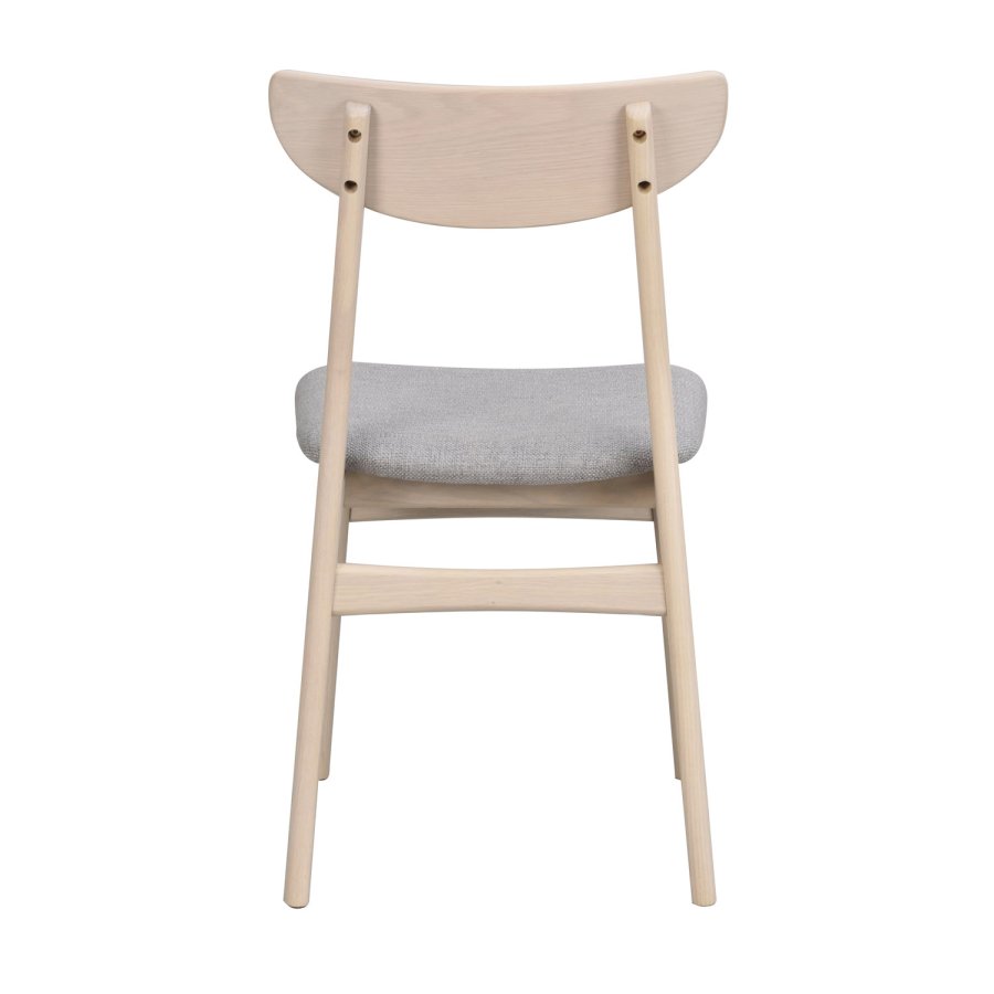 ROWICO Rodham spisebordsstol - lysegr polyester og hvidpigmenteret egetr