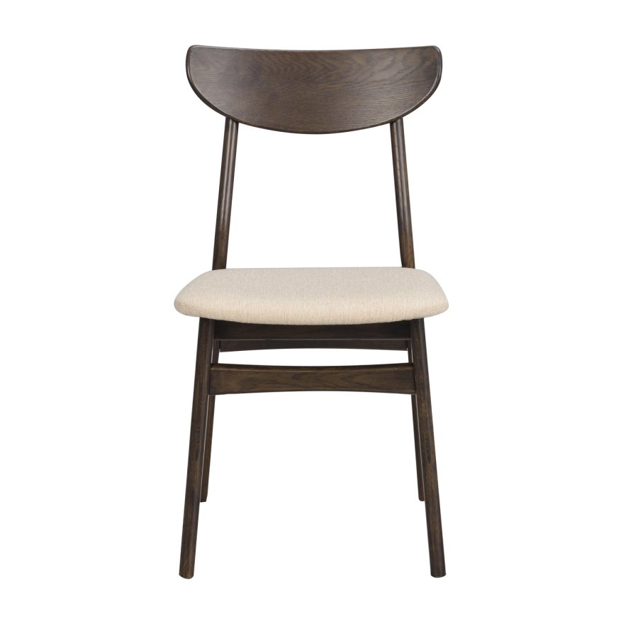 ROWICO Rodham spisebordsstol - beige stof og brun egetr