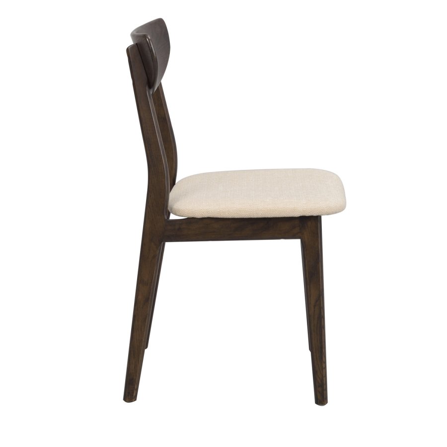 ROWICO Rodham spisebordsstol - beige stof og brun egetr