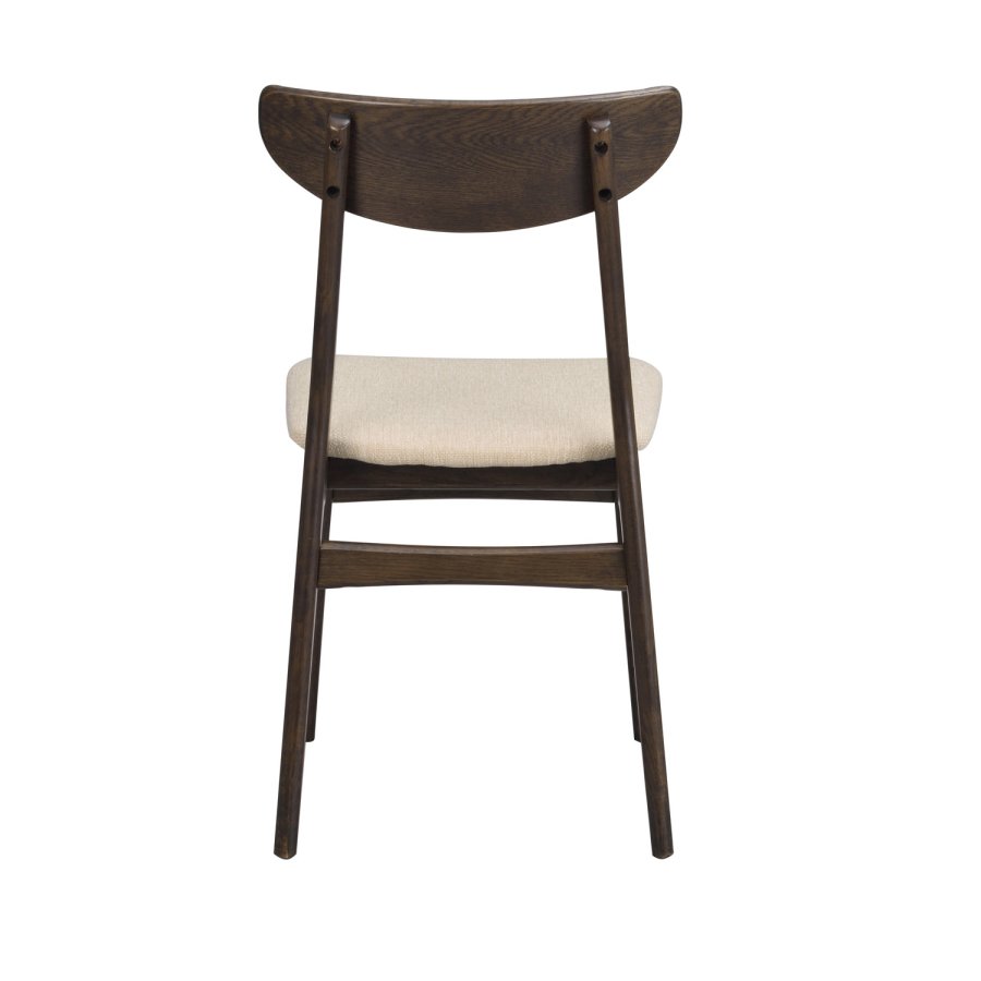 ROWICO Rodham spisebordsstol - beige stof og brun egetr