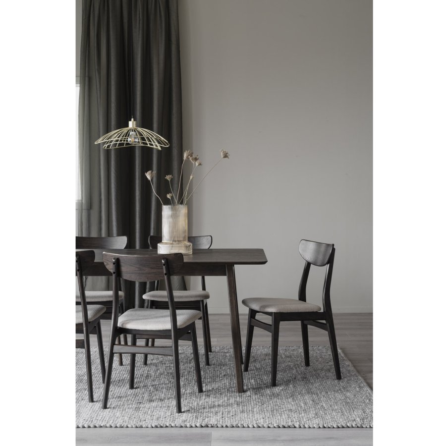 ROWICO Rodham spisebordsstol - beige stof og brun egetr