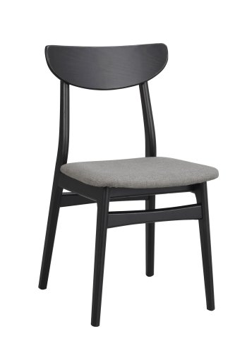 ROWICO Rodham spisebordsstol - mrkegr polyester og sort egetr