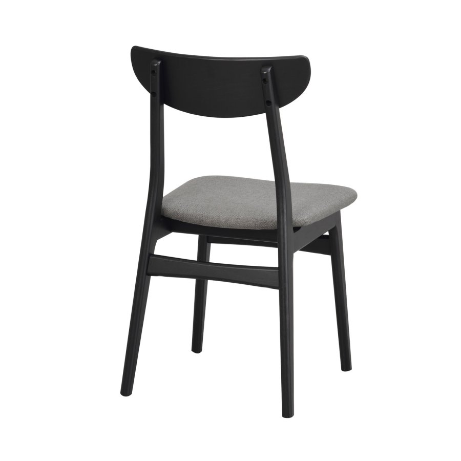 ROWICO Rodham spisebordsstol - mrkegr polyester og sort egetr