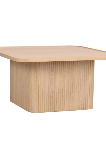 ROWICO Sullivan sofabord, kvadratisk - hvidpigmenteret egetrsfiner og egetr (80x80)