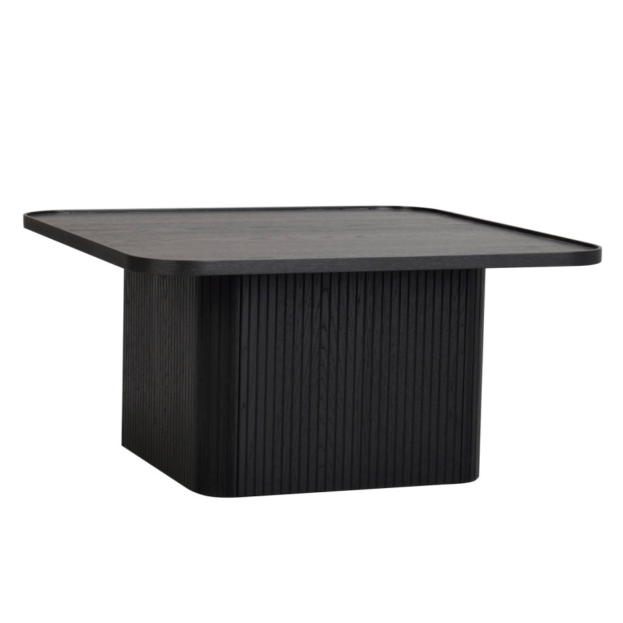 ROWICO Sullivan sofabord, kvadratisk - sort egetrsfiner og egetr (80x80)