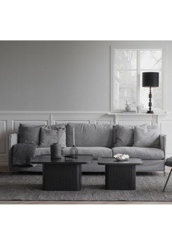 ROWICO Sullivan sofabord, kvadratisk - sort egetrsfiner og egetr (80x80)