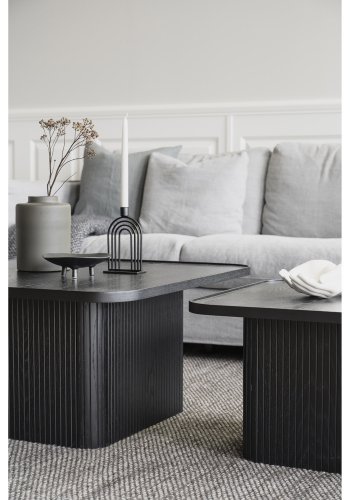 ROWICO Sullivan sofabord, kvadratisk - sort egetrsfiner og egetr (80x80)