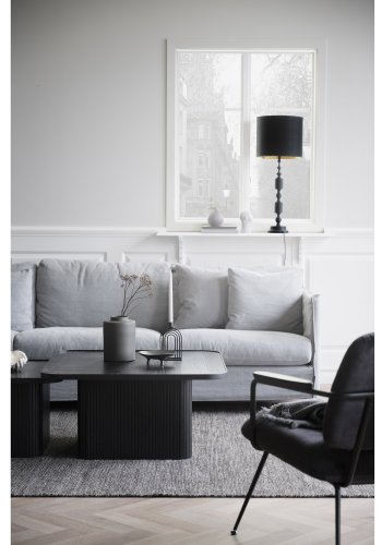 ROWICO Sullivan sofabord, kvadratisk - sort egetrsfiner og egetr (80x80)