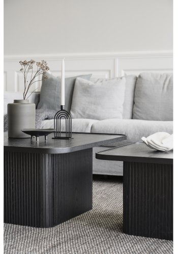 ROWICO Sullivan sofabord, kvadratisk - sort egetrsfiner og egetr (60x60)