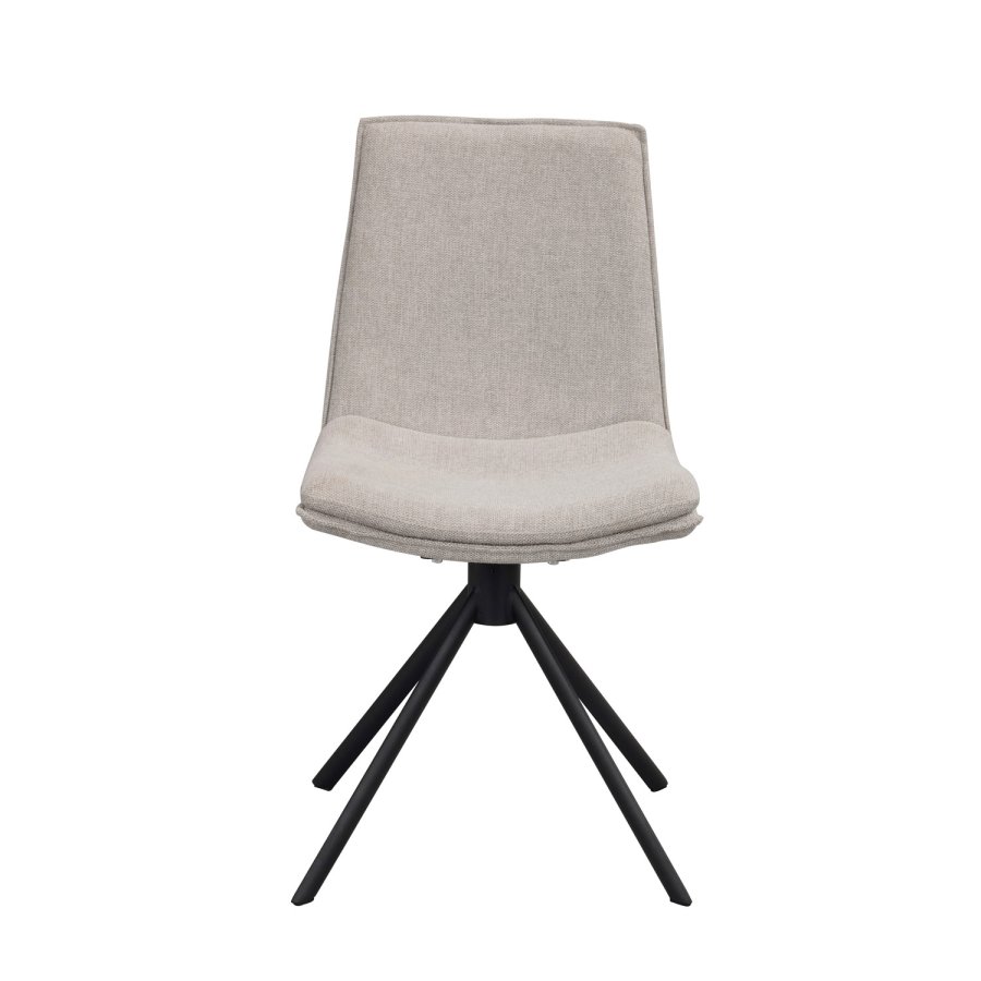 ROWICO Lowell spisebordsstol, m. drejefod - gr polypropylen og sort metal