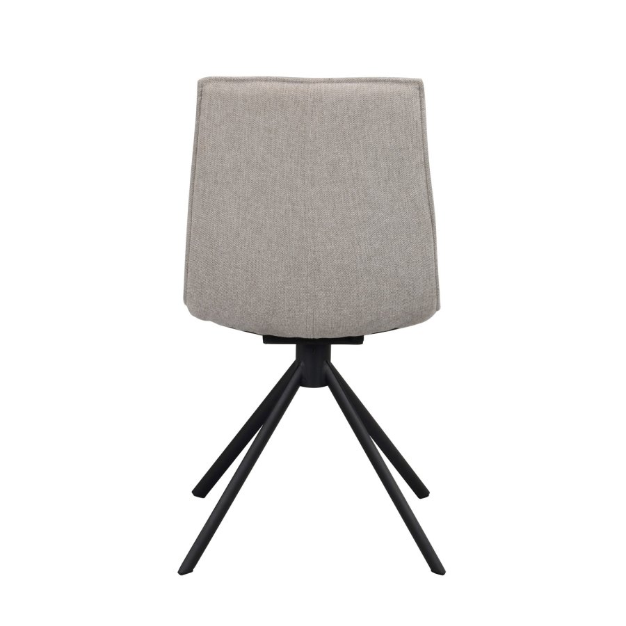 ROWICO Lowell spisebordsstol, m. drejefod - gr polypropylen og sort metal