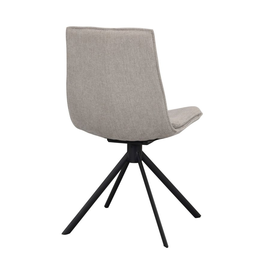 ROWICO Lowell spisebordsstol, m. drejefod - gr polypropylen og sort metal