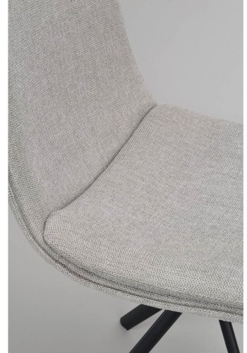 ROWICO Lowell spisebordsstol, m. drejefod - gr polypropylen og sort metal