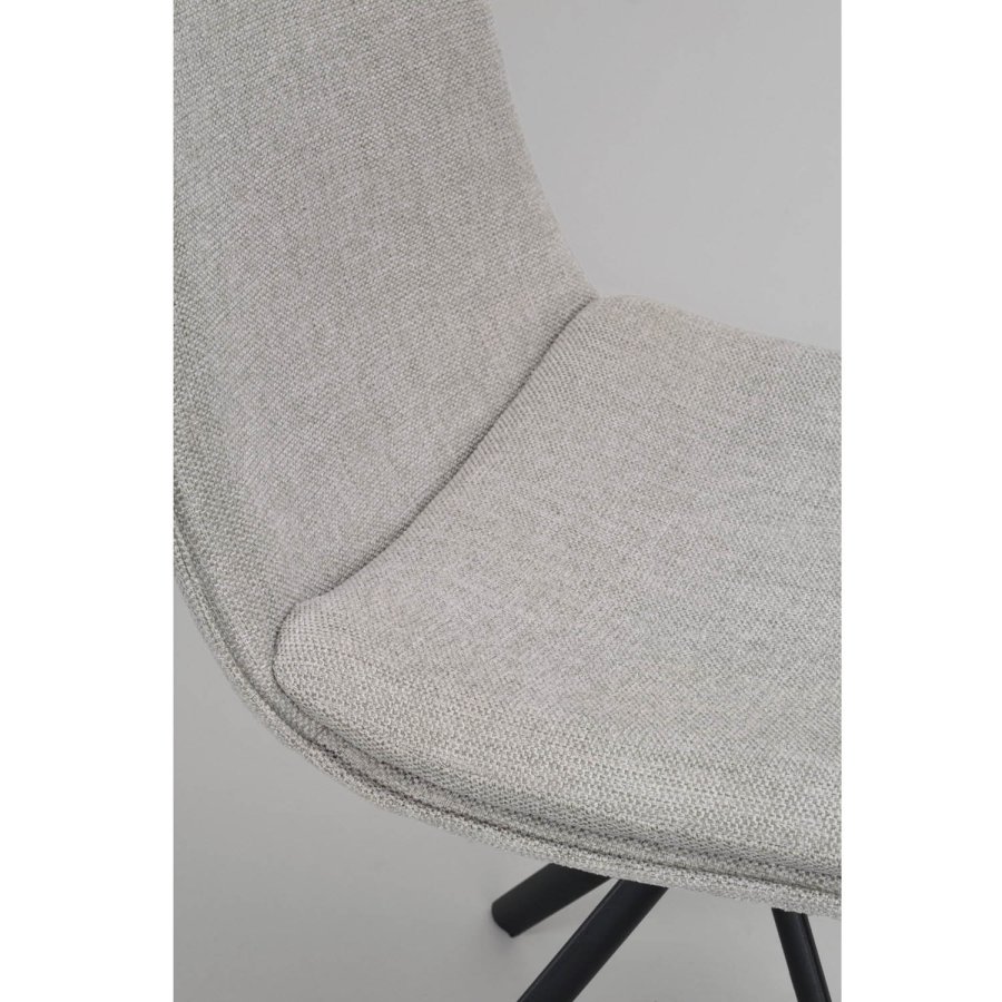 ROWICO Lowell spisebordsstol, m. drejefod - gr polypropylen og sort metal