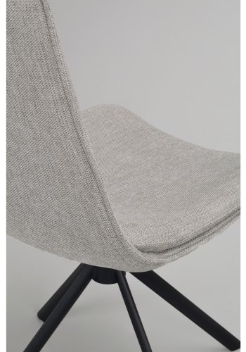 ROWICO Lowell spisebordsstol, m. drejefod - gr polypropylen og sort metal