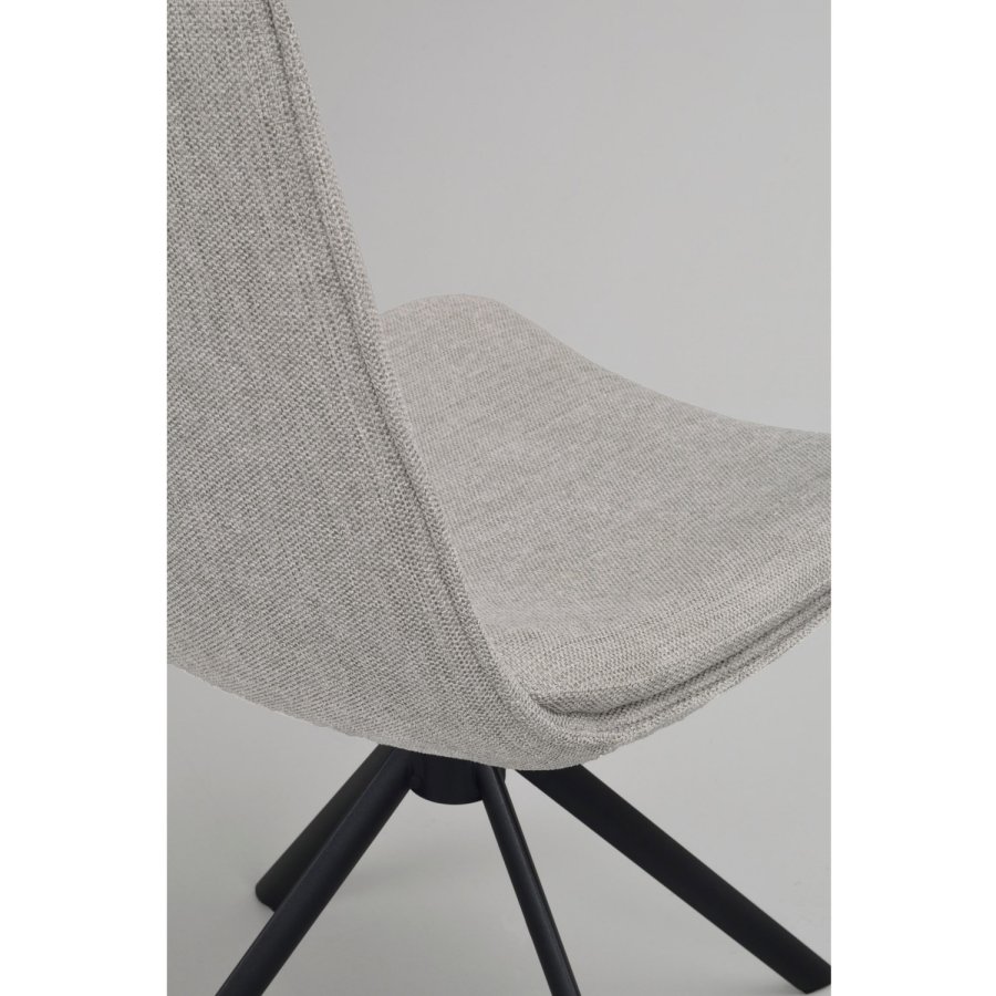 ROWICO Lowell spisebordsstol, m. drejefod - gr polypropylen og sort metal