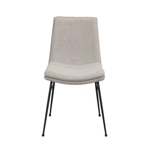 ROWICO Lowell spisebordsstol - gr polypropylen og sort metal