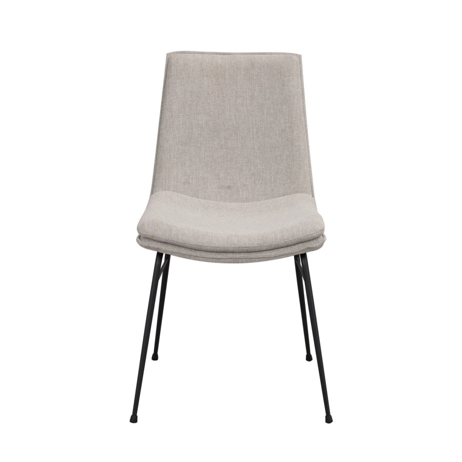 ROWICO Lowell spisebordsstol - gr polypropylen og sort metal