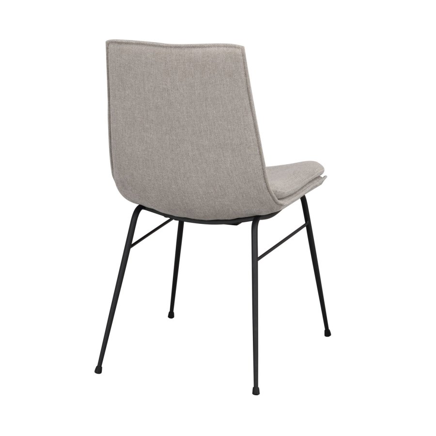 ROWICO Lowell spisebordsstol - gr polypropylen og sort metal